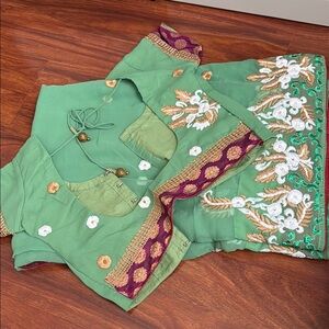 Green Embroidered Traditional Outfit